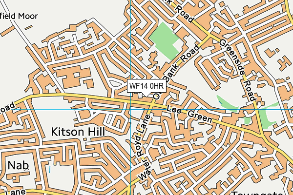 WF14 0HR map - OS VectorMap District (Ordnance Survey)