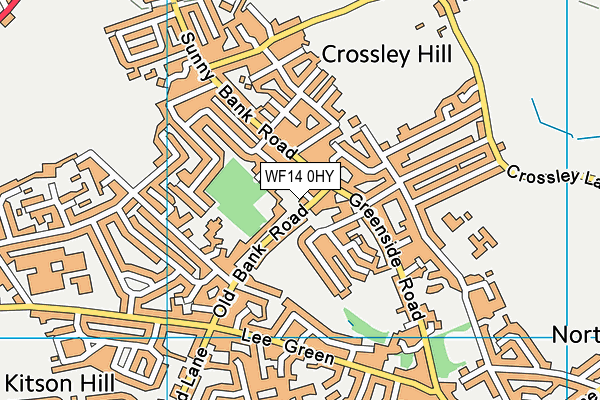 WF14 0HY map - OS VectorMap District (Ordnance Survey)