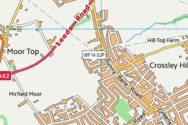 WF14 0JP map - OS VectorMap District (Ordnance Survey)