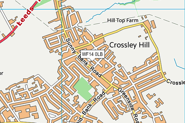 WF14 0LB map - OS VectorMap District (Ordnance Survey)