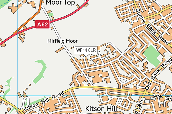 WF14 0LR map - OS VectorMap District (Ordnance Survey)