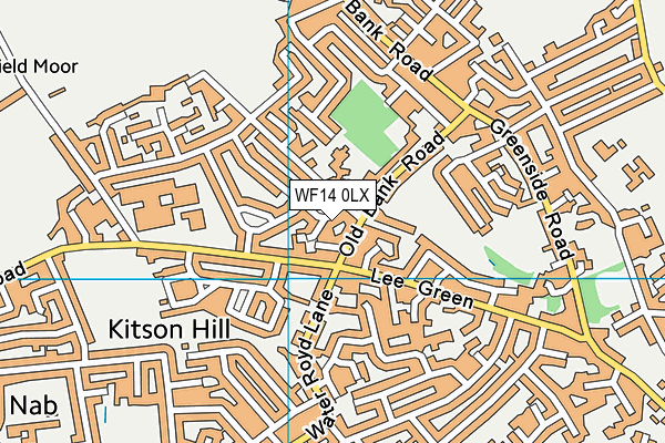 WF14 0LX map - OS VectorMap District (Ordnance Survey)