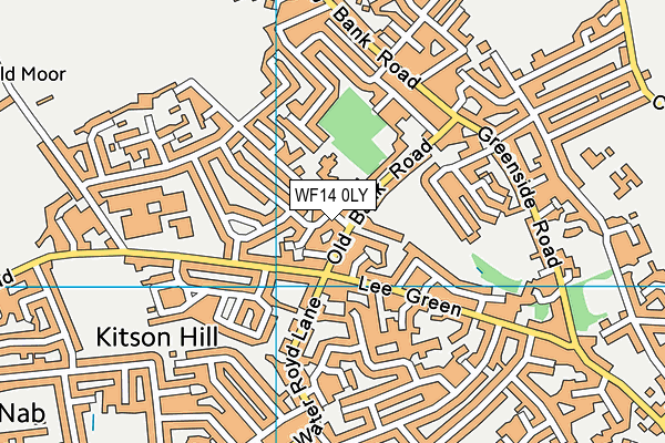 WF14 0LY map - OS VectorMap District (Ordnance Survey)