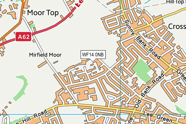 WF14 0NB map - OS VectorMap District (Ordnance Survey)