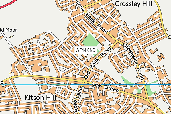 WF14 0ND map - OS VectorMap District (Ordnance Survey)