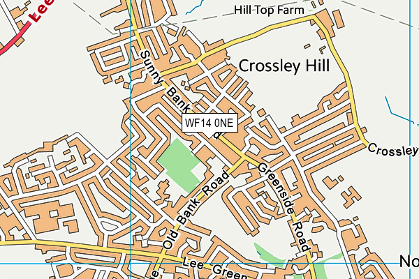 WF14 0NE map - OS VectorMap District (Ordnance Survey)