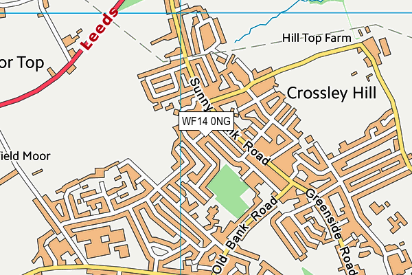 WF14 0NG map - OS VectorMap District (Ordnance Survey)