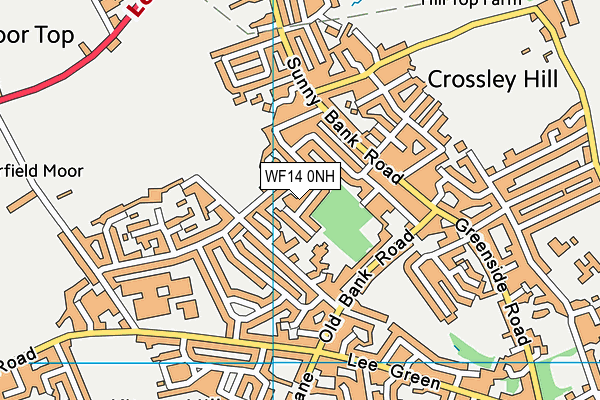 WF14 0NH map - OS VectorMap District (Ordnance Survey)