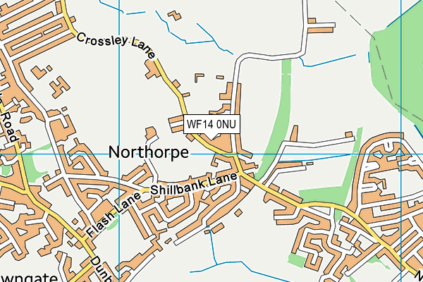 WF14 0NU map - OS VectorMap District (Ordnance Survey)