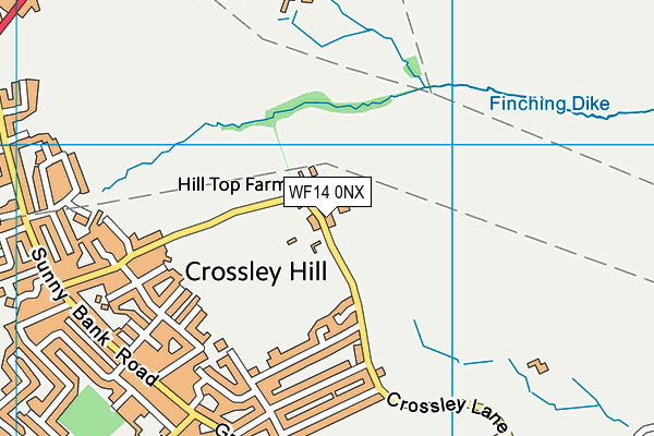 WF14 0NX map - OS VectorMap District (Ordnance Survey)