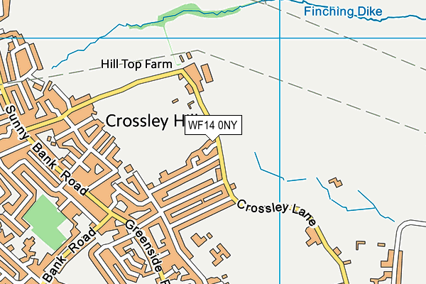 WF14 0NY map - OS VectorMap District (Ordnance Survey)