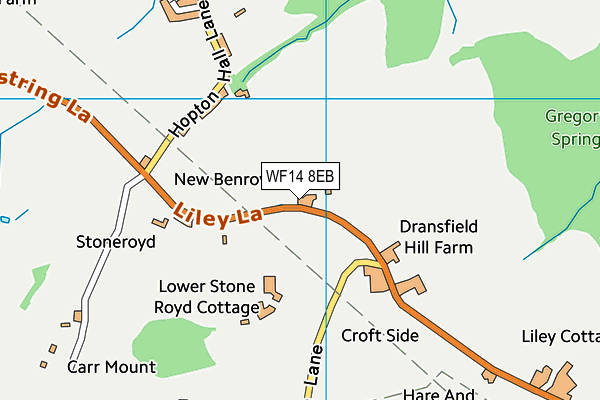 WF14 8EB map - OS VectorMap District (Ordnance Survey)