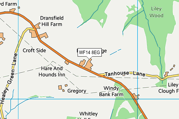 WF14 8EG map - OS VectorMap District (Ordnance Survey)