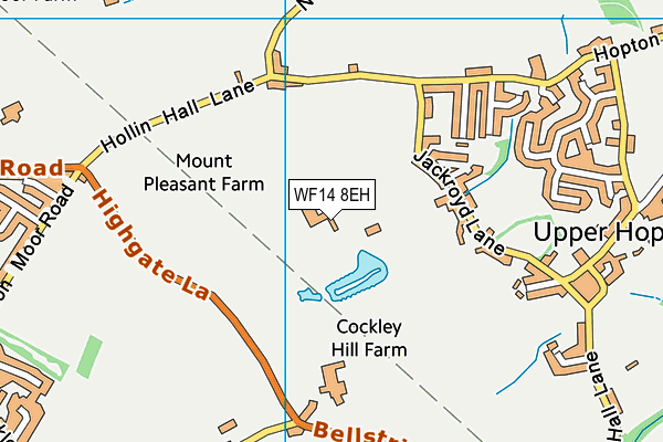 WF14 8EH map - OS VectorMap District (Ordnance Survey)