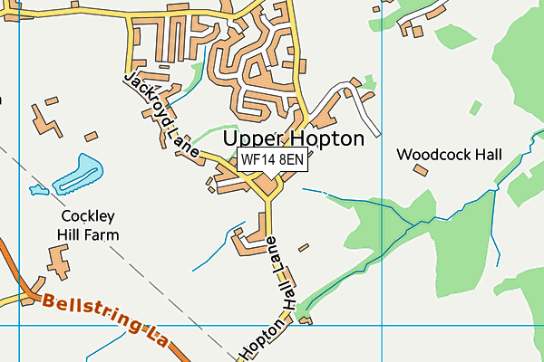 WF14 8EN map - OS VectorMap District (Ordnance Survey)