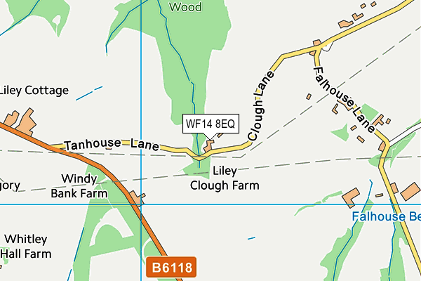 WF14 8EQ map - OS VectorMap District (Ordnance Survey)