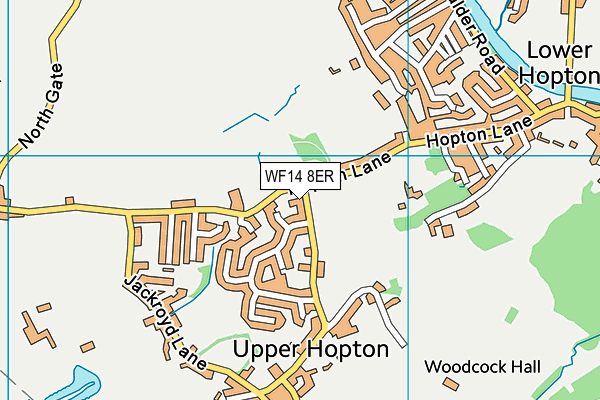 WF14 8ER map - OS VectorMap District (Ordnance Survey)