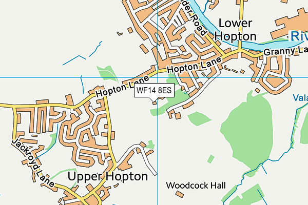 WF14 8ES map - OS VectorMap District (Ordnance Survey)