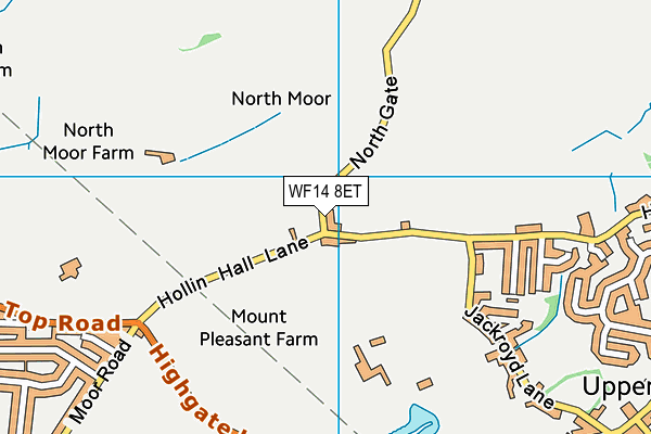 WF14 8ET map - OS VectorMap District (Ordnance Survey)