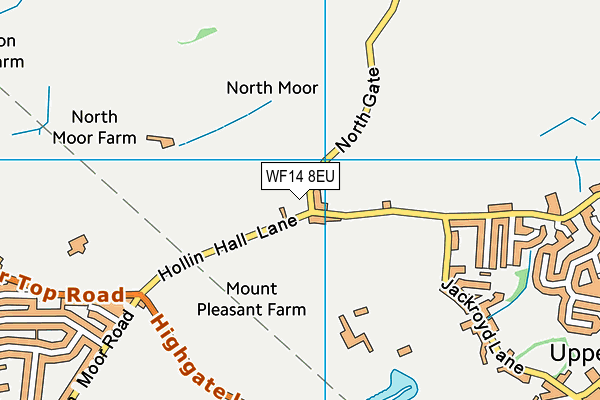 WF14 8EU map - OS VectorMap District (Ordnance Survey)