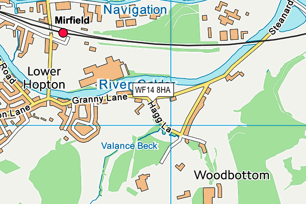 WF14 8HA map - OS VectorMap District (Ordnance Survey)