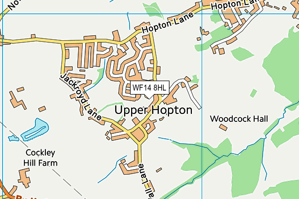 WF14 8HL map - OS VectorMap District (Ordnance Survey)