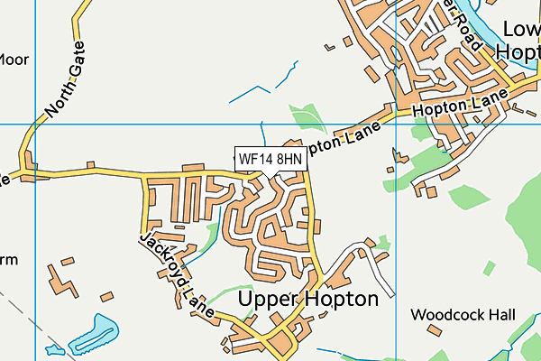 WF14 8HN map - OS VectorMap District (Ordnance Survey)