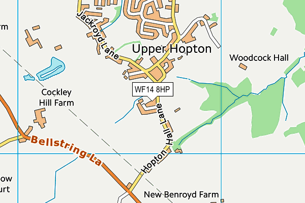 WF14 8HP map - OS VectorMap District (Ordnance Survey)