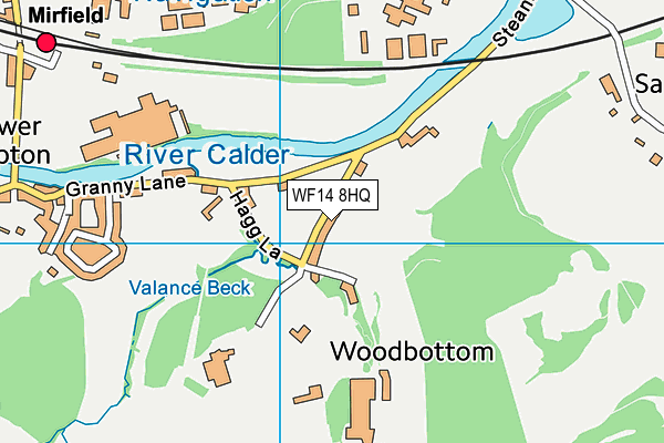 WF14 8HQ map - OS VectorMap District (Ordnance Survey)