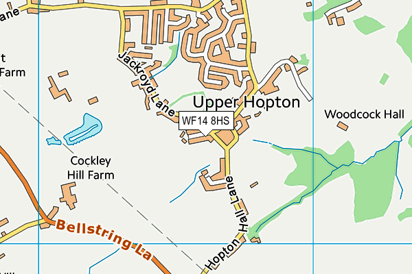 WF14 8HS map - OS VectorMap District (Ordnance Survey)