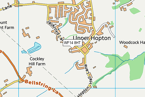 WF14 8HT map - OS VectorMap District (Ordnance Survey)