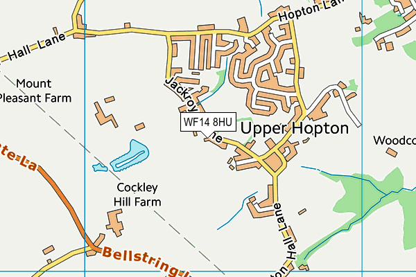 Upper Hopton Cricket Club map (WF14 8HU) - OS VectorMap District (Ordnance Survey)