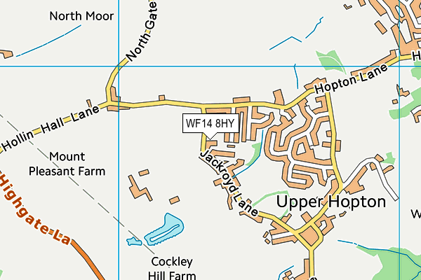 WF14 8HY map - OS VectorMap District (Ordnance Survey)