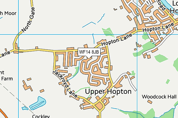 WF14 8JB map - OS VectorMap District (Ordnance Survey)