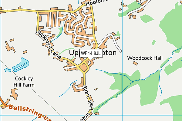 WF14 8JL map - OS VectorMap District (Ordnance Survey)