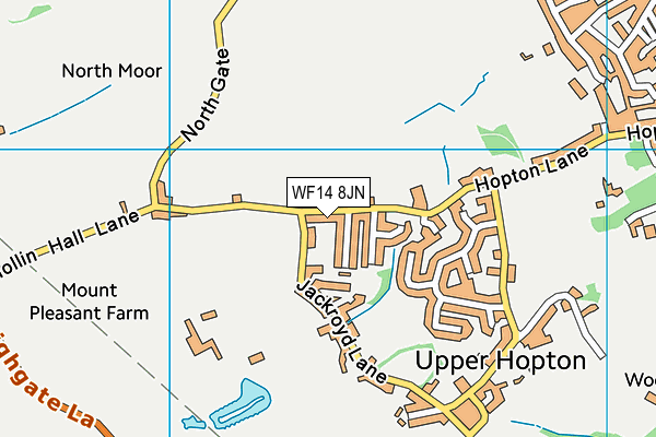 WF14 8JN map - OS VectorMap District (Ordnance Survey)