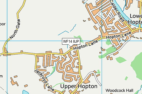 WF14 8JP map - OS VectorMap District (Ordnance Survey)