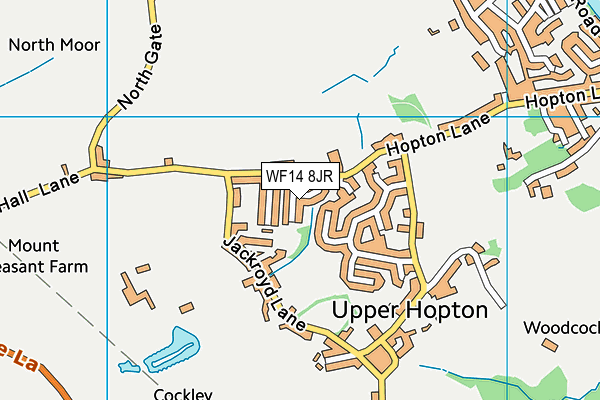 WF14 8JR map - OS VectorMap District (Ordnance Survey)