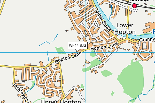 WF14 8JS map - OS VectorMap District (Ordnance Survey)