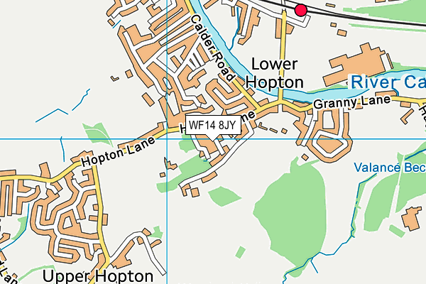 WF14 8JY map - OS VectorMap District (Ordnance Survey)