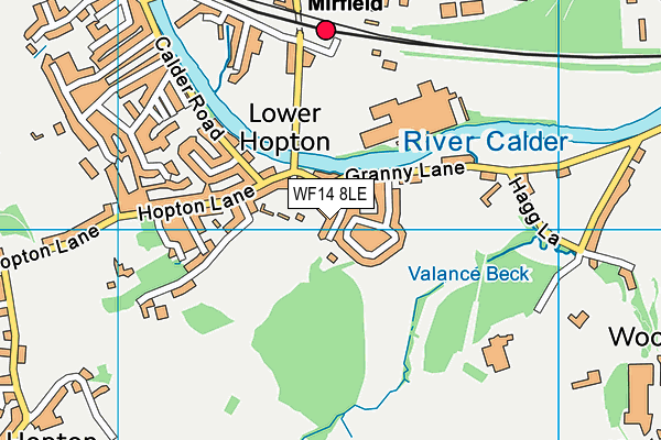 WF14 8LE map - OS VectorMap District (Ordnance Survey)