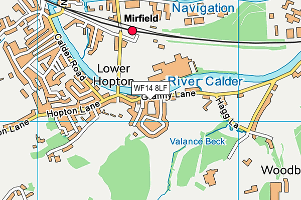 WF14 8LF map - OS VectorMap District (Ordnance Survey)