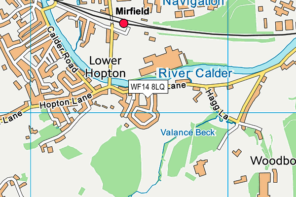 WF14 8LQ map - OS VectorMap District (Ordnance Survey)