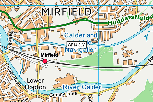 WF14 8LY map - OS VectorMap District (Ordnance Survey)