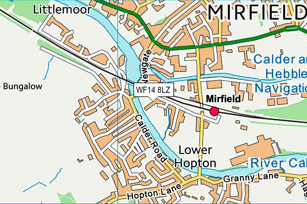 WF14 8LZ map - OS VectorMap District (Ordnance Survey)