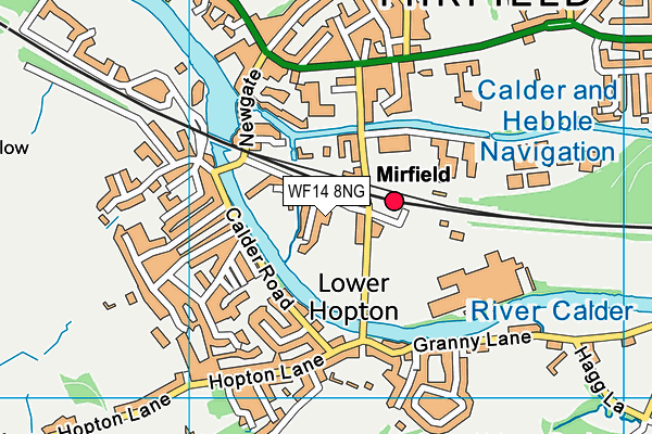 WF14 8NG map - OS VectorMap District (Ordnance Survey)