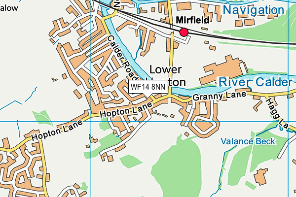 WF14 8NN map - OS VectorMap District (Ordnance Survey)