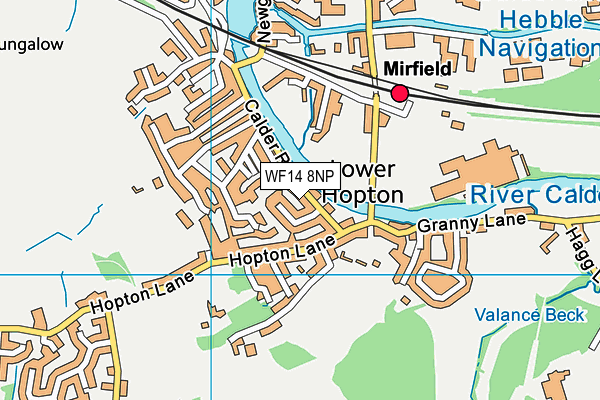 WF14 8NP map - OS VectorMap District (Ordnance Survey)