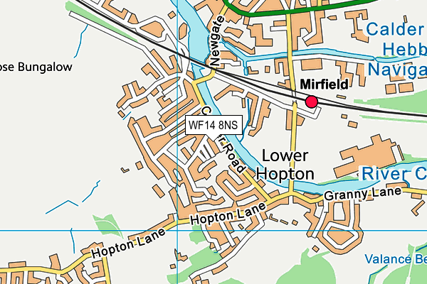 WF14 8NS map - OS VectorMap District (Ordnance Survey)