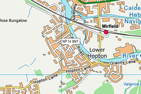 WF14 8NT map - OS VectorMap District (Ordnance Survey)